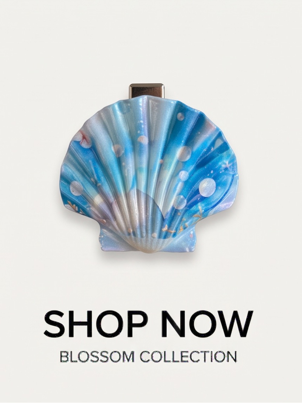 De Blossom Collection Ocean Blue Pearl Shell Hair Clip